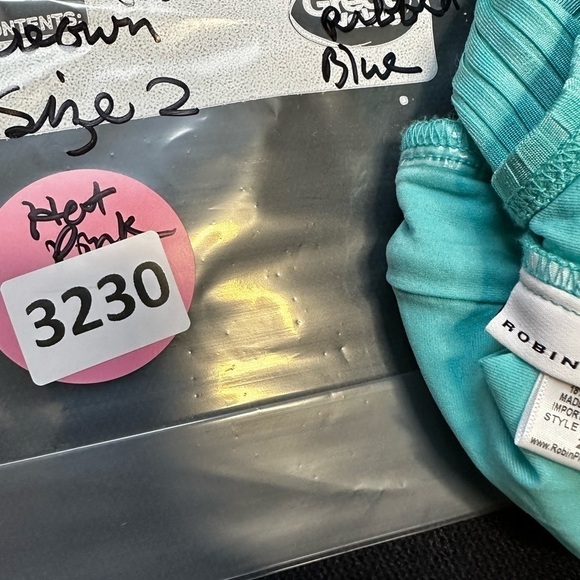 Robin Piccone Yasmine One-piece Swimsuit - Aqua Teal Plunge Silver Ribbed Size 2 - Picture 7 of 12